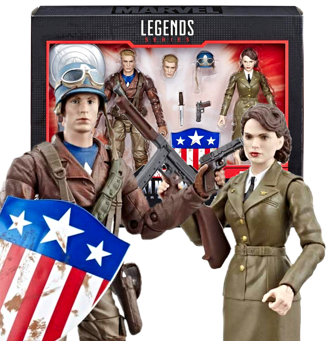 Captain America & Peggy Carter | Exclusive Amazon | Marvel 80 Years | Captain America: The First Avenger | Hasbro 2019 | Marvel Legends