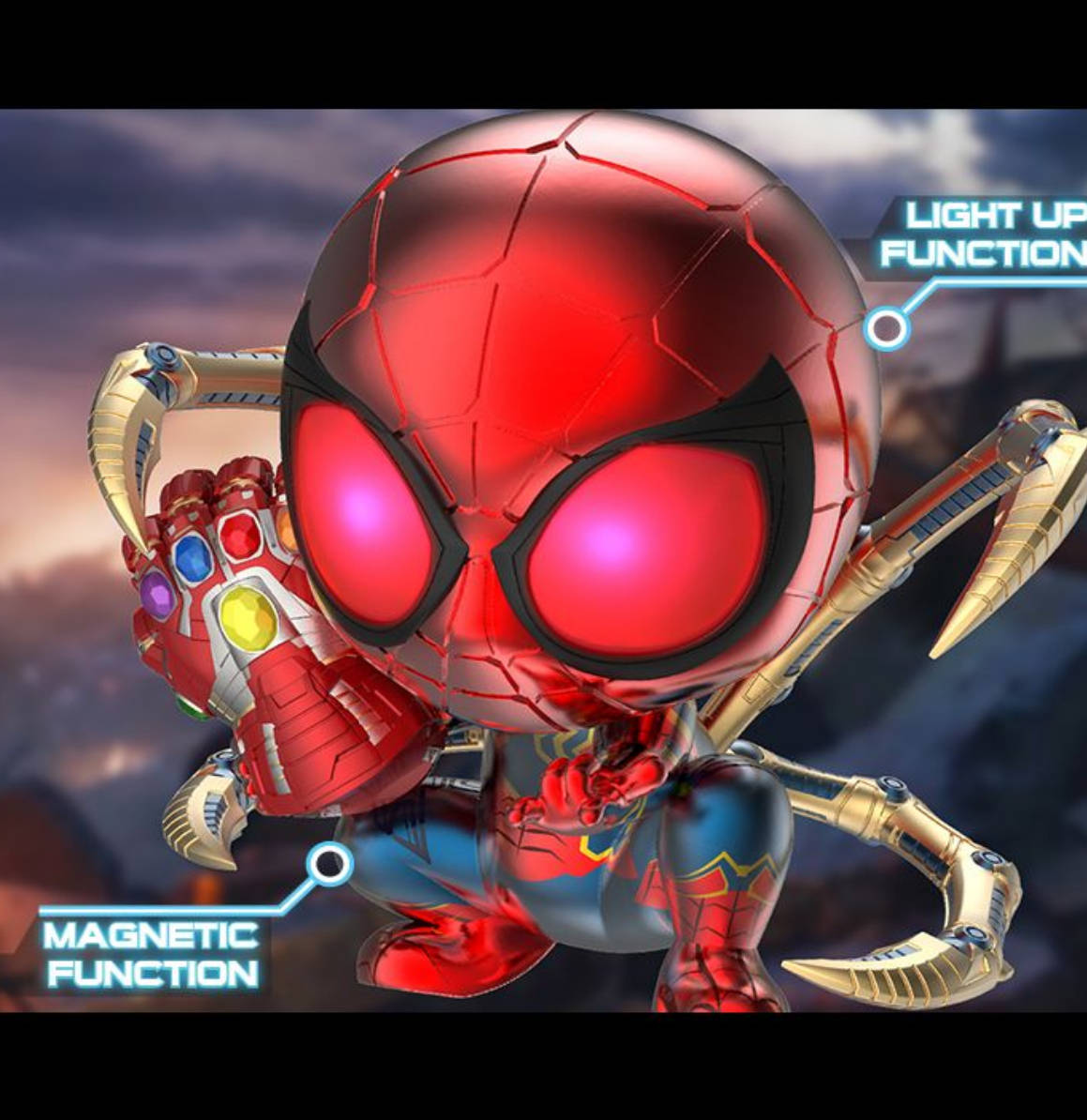 Figura de Iron Spider Instant Kill Mode Version | Avengers: EndGame | Magnetico y con Luz | Cosbaby | COSB 654