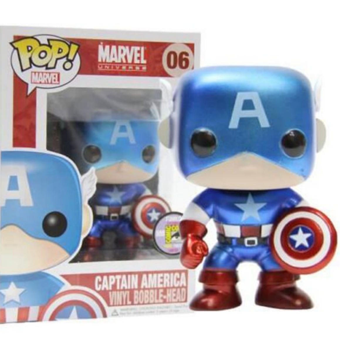 Funko POP Captain America | Metallic | SDCC 2011 | Marvel Universe Serie 1 | 006