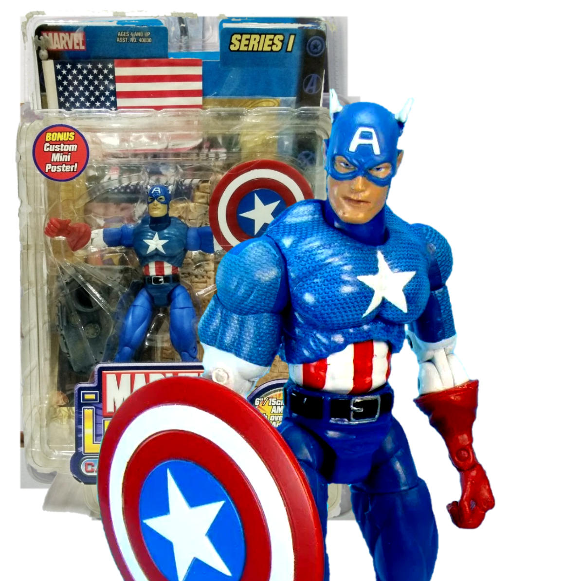 Captain America | Gold Poster | Series 1 | Toy Biz 2002 | Marvel Legends