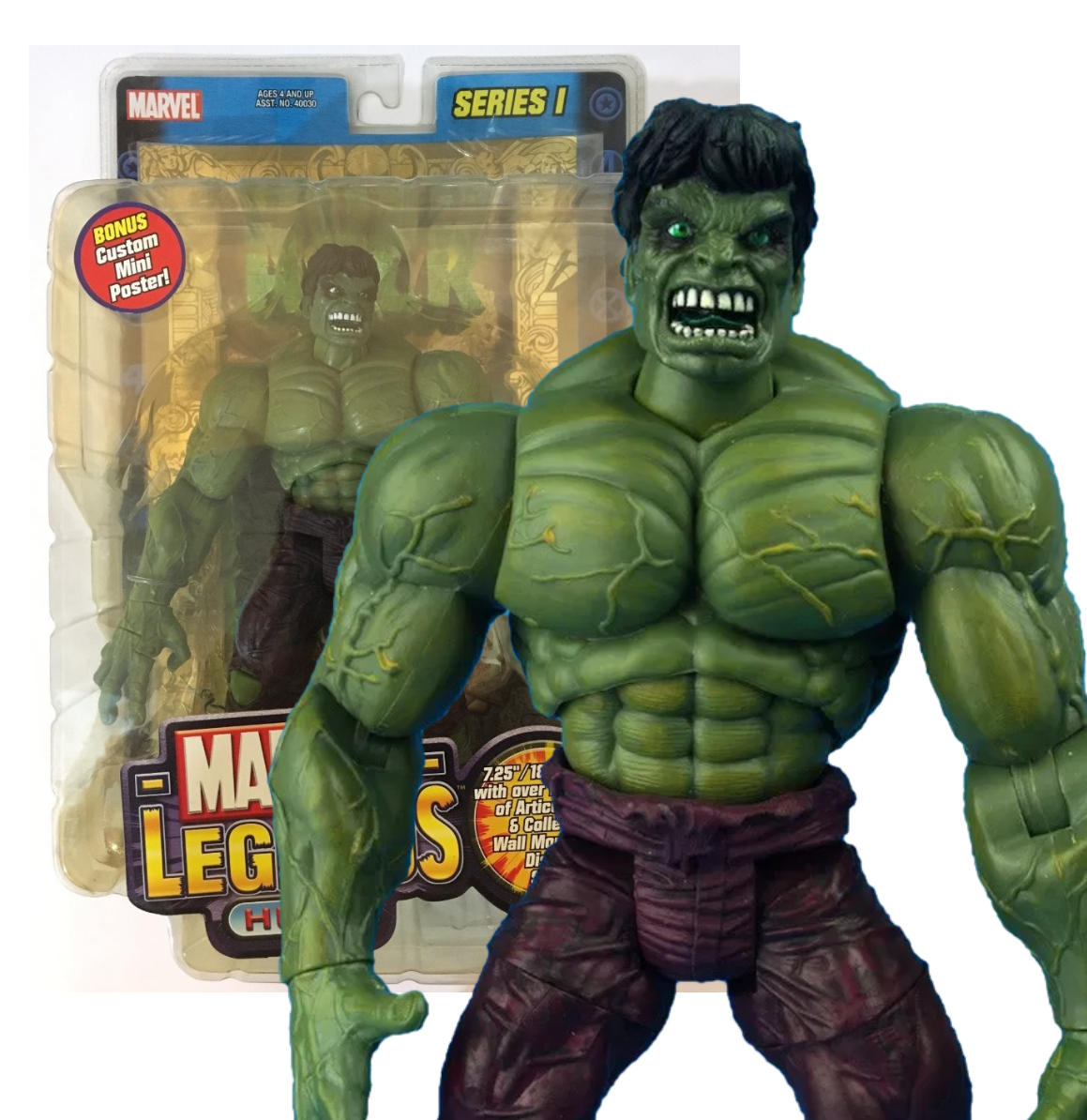 Hulk | Gold Poster | Series 1 | Toy Biz 2002 | Marvel Legends