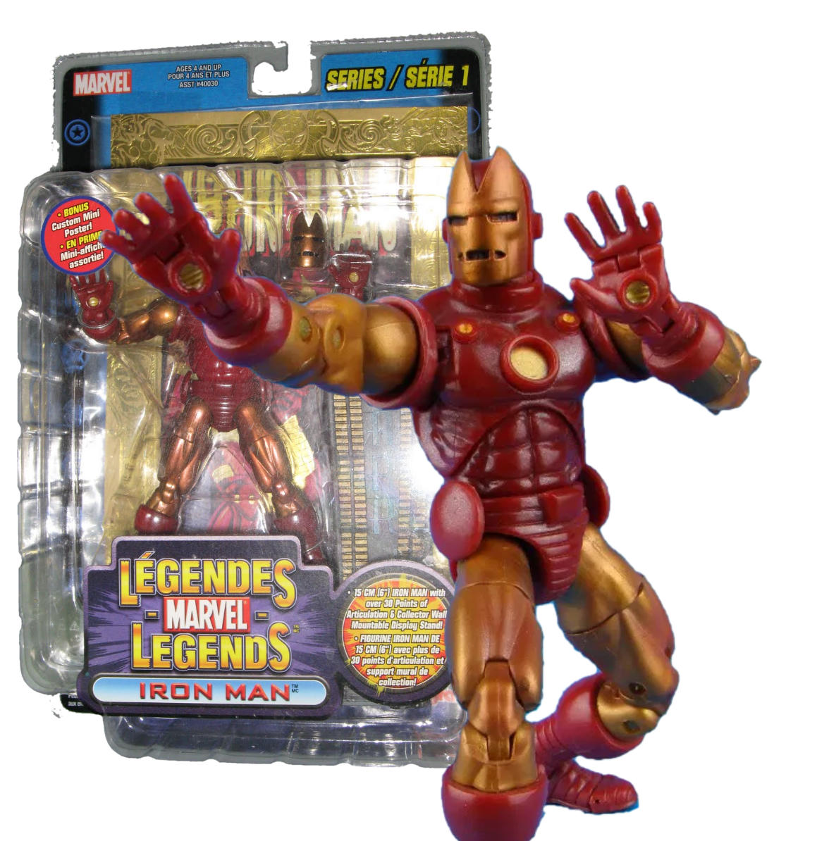 Iron Man Gold Armor | Gold Poster | Series 1 | Toy Biz 2002 | Marvel Legends