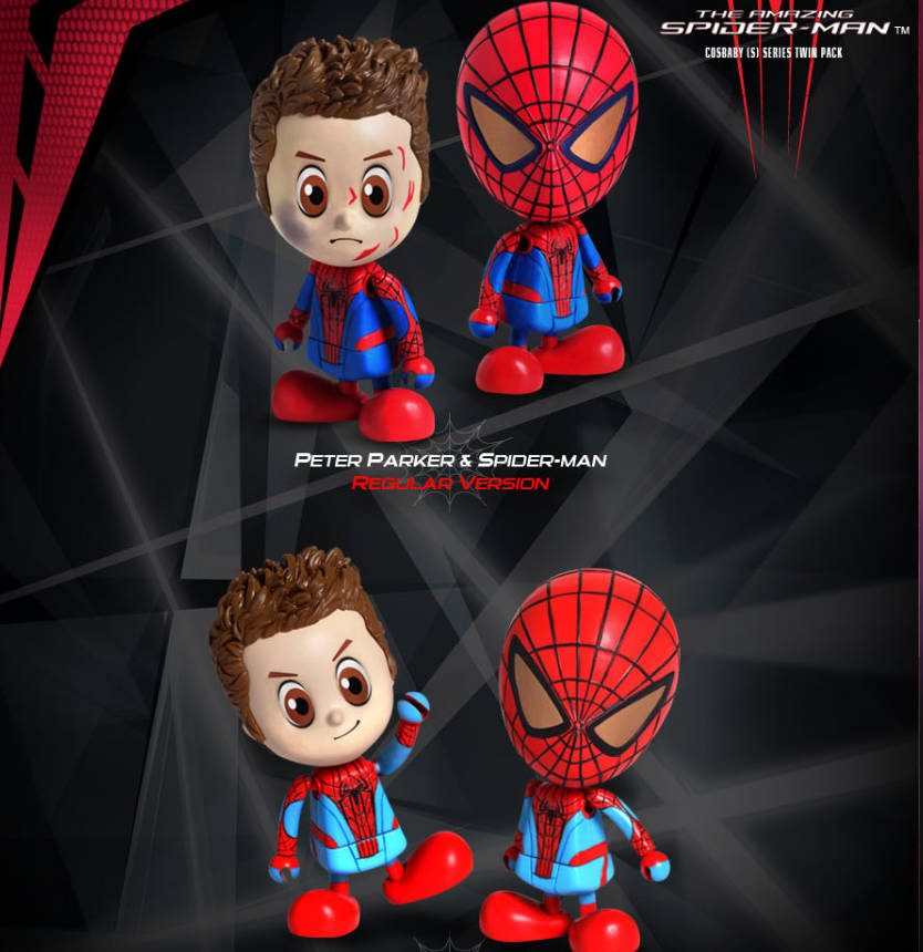 Figuras de Peter Parker & Spider-Man - Set | The Amazing Spider-Man | Cosbaby (s) COSB 128-131