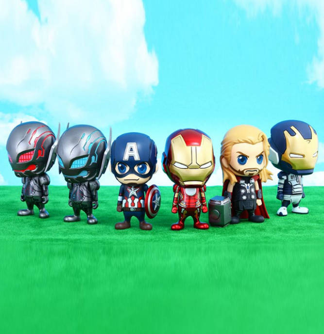 Figuras de Iron Man Mark XLIII, Captain America, Thor, Iron Legion y Ultron Sentry - Set of 6 | Avengers: Age of Ultron Series 1 | Cosbaby (s) COSB 171-175