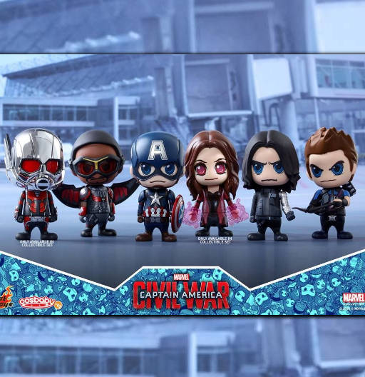 Figura Cosbaby (s) de Team Captain America - Set of 6 | Captain America: Civil War | COSB 256