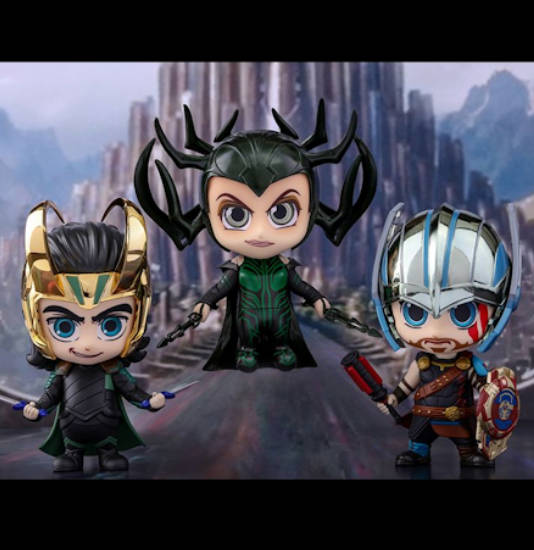 Figura Cosbaby (s) de Loki, Hela, Gadiator Thor - Set of 3 | Thor: Ragnarok | COSB 382