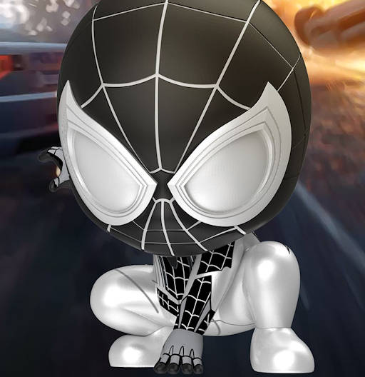 Figura Cosbaby (s) de Spider-Man (Negative Suit) - Magnetic Function | Spider-Man PS4 | COSB 619