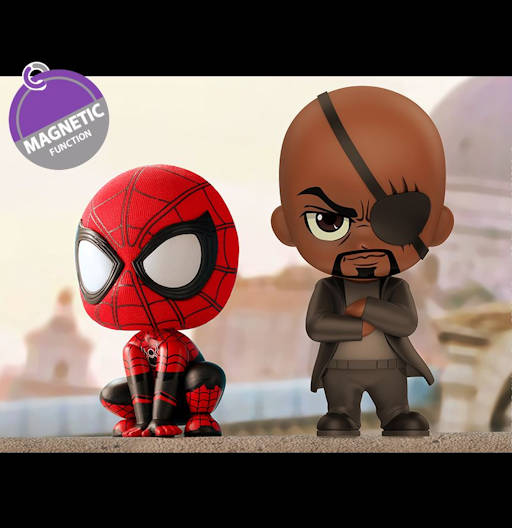 Figura Cosbaby (s) de Spider-Man & Nick Fury - Magnetic Function | Spider-Man: Far From Home | COSB 632