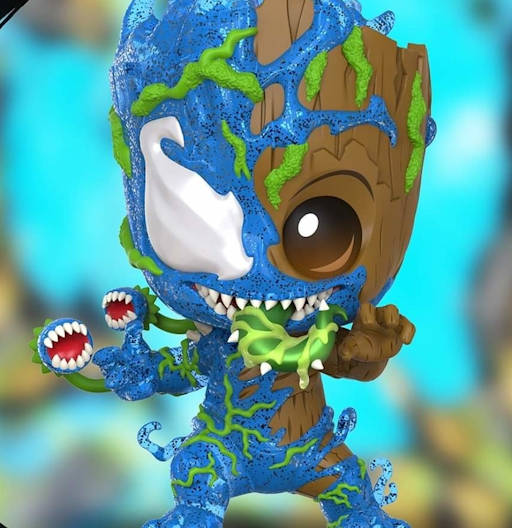 Figura Cosbaby (s) de Venomized Groot (Glitterblue Version) | Spider-Man: Maximum Venom | COSB 762