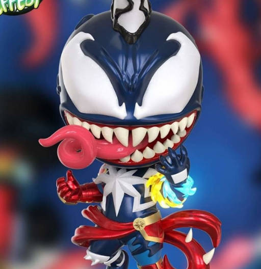 Figura Cosbaby (s) de Venomized Captain Marvel - Reflective Effect | Spider-Man: Maximum Venom | COSB 767