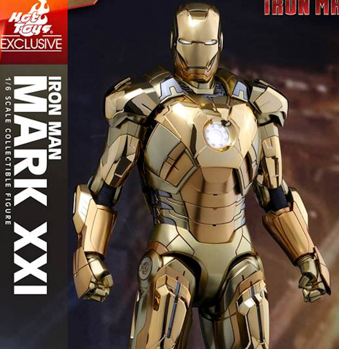 Figura Hot Toys Mark XXI Gold Chrome Version | Iron Man 3 | MMS 341