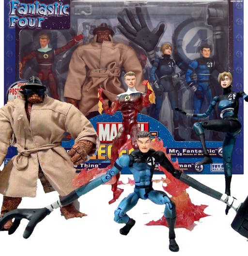 Mr. Fantastic, Invisible Woman, Human Torch & The Thing | Fantastic Four Box Gift Set | Wal Mart Exclusive | Toy Biz 2004 | Marvel Legends