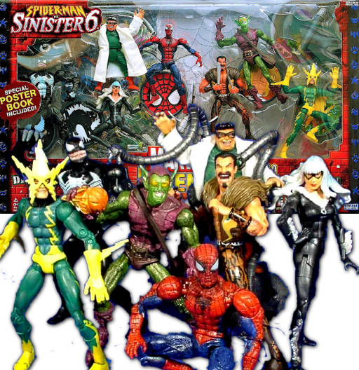 Dr. Octopus, Venom, Black Cat, Electro, Green Goblin, Kraven & Spider-Man | Spider-Man VS Sinister Six Box Gift Set | Toy Biz 2004 | Marvel Legends