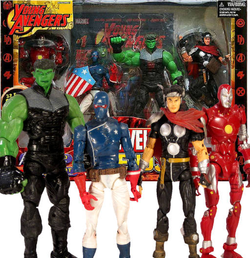 Iron Lad, Patriot, Asgardian & Hulking | Young Avenegers Box Gift Set | Toy Biz 2006 | Marvel Legends