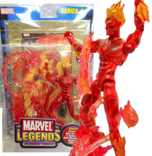 Human Torch - Gold Poster | Series 2 | Toy Biz 2002 | Marvel Legends