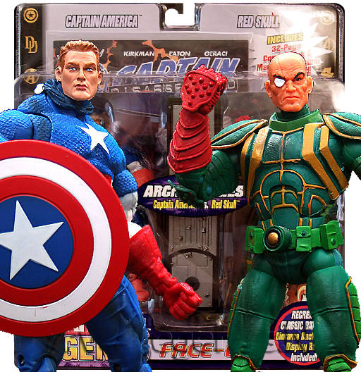 Captain America VS Red Skull - Unmasked Variant | Face-Off Series 1 | Arch-Enemies | Toy Biz 2006 | Marvel Legends