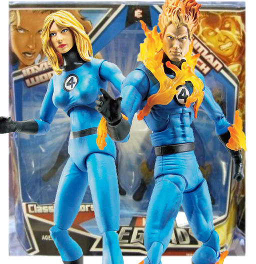 Invisible Woman & Human Torch | 2 Pack | Classic Colors | Hasbro 2009 | Marvel Legends