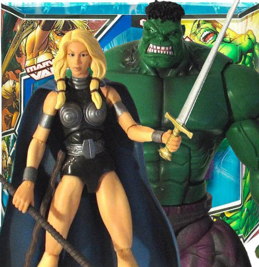 Marvel's Valkyrie & Hulk | 2 Pack | Exclusive Toys-R-Us | Fans Choice Winner | Hasbro 2010 | Marvel Legends