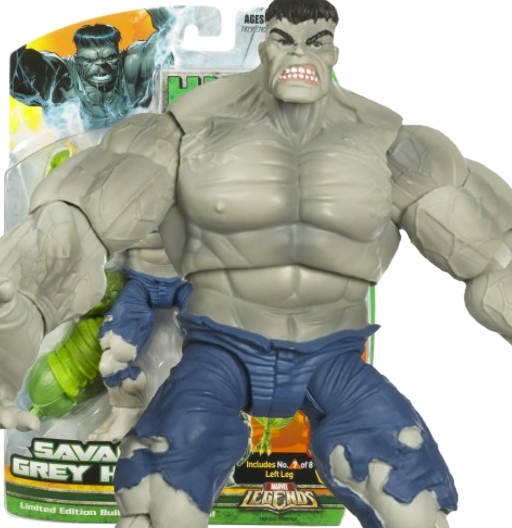 Savage Grey Hulk (Variant Classic) | BAF Fin Fang Foom | Hulk | Hasbro 2008 | Marvel Legends