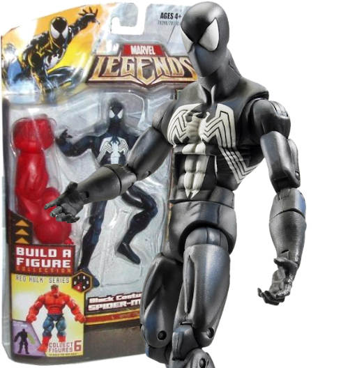 Black Costume Spider-Man | BAF Red Hulk | Exclusive Target | Hasbro 2008 | Marvel Legends