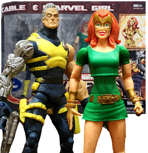 Cable & Marvel Girl | 2 Pack | Exclusive Wal-Mart | Hasbro 2007 | Marvel Legends