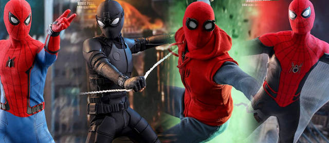Hot Toys Spider-Man Far From Home - los 4 trajes de Spiderman