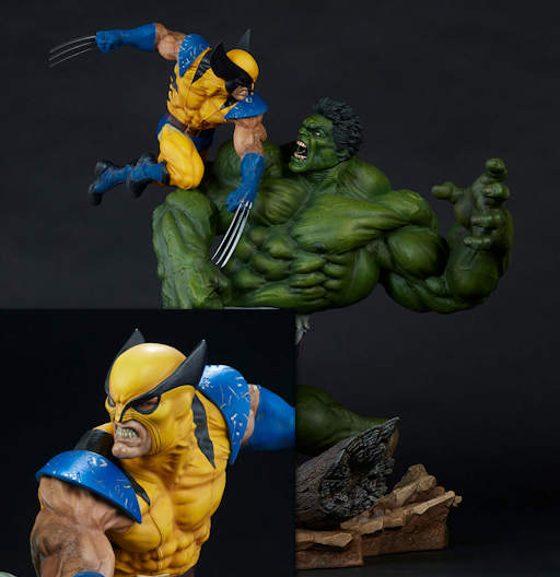 Maqueta de Hulk and Wolverine Sideshow | Maquette | Exclusive | 58 cm | Marvel