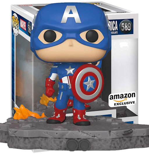 Captain America | Exclusive Amazon | Deluxe | Avengers Assemble (UCM) | 589 | Funko POP! Marvel