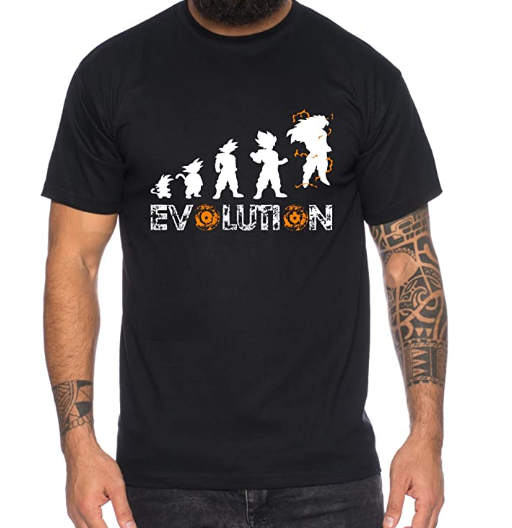 Super Son Goku Evolution | Hombre | Manga Corta | Varias Tallas | WhyKiki | Camisetas de Dragon Ball