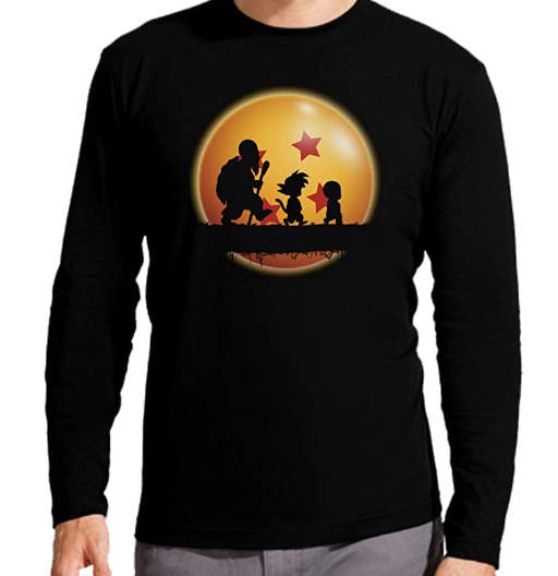 Roshi, Goku y Krillin | Hombre | Manga Larga | Varias Tallas | Camisetas de Dragon Ball