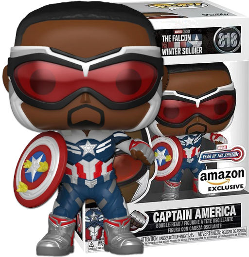 Captain America | 818 | Exclusive Amazon | Year of the Shield | (UCM) The Falcon and the Winter Soldier | Funko POP! Marvel