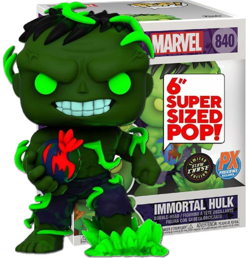 Inmortal Hulk | 840 | Exclusive PX | Chase GITD | Super Size 6 | Marvel Series | Funko POP! Marvel