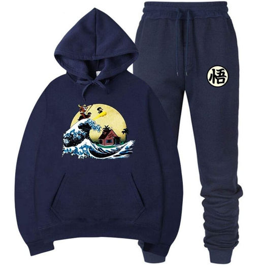 Kame House y Símbolo de Son Goku | con Capucha | Deporte | Unisex | Chándal de Deporte de Dragon Ball