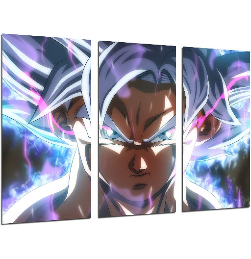 Son Goku (1) | Cuadro Modular | 3 Piezas | Adornos y Decoración para la Pared de Dragon Ball