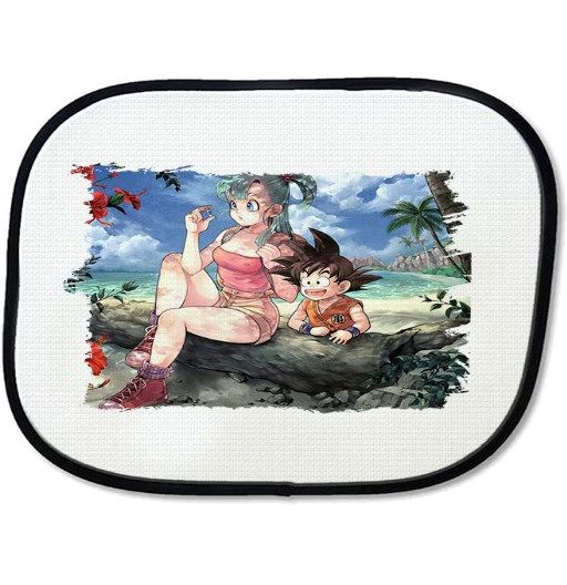 Bulma y Goku | Parasol Ventanillas | Accesorios para el Coche de Dragon Ball