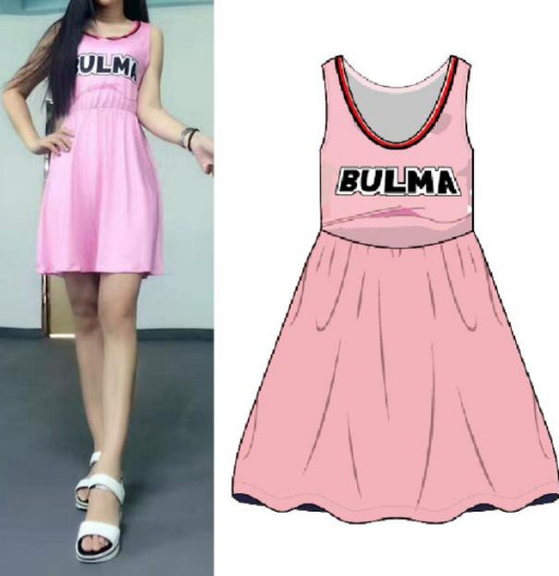 Bulma | Corto | Sin Mangas | Vestidos de Dragon Ball