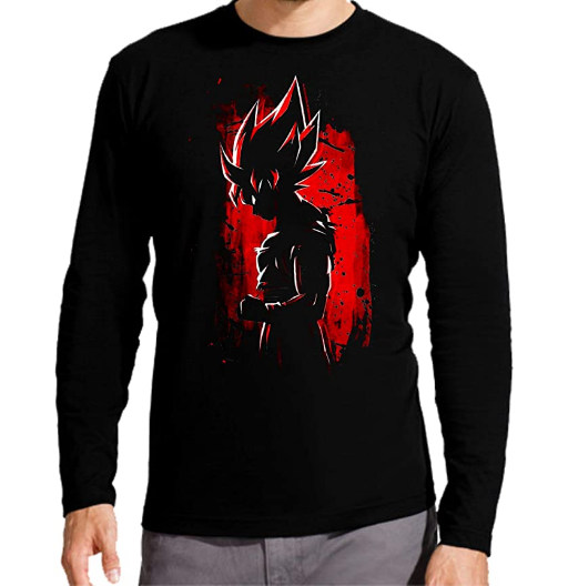 Son Goku SSJ | Hombre | Manga Larga | Varias Tallas | Camisetas de Dragon Ball