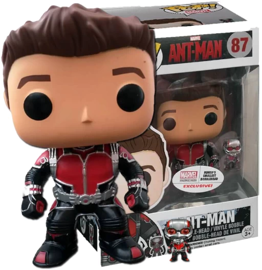 Ant-Man (Unmasked) with mini Ant-Man | 087 | Exclusive Collector Corps | (UCM) Ant-Man | Funko POP! Marvel