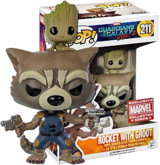 Rocket with Groot | 211 | Exclusive Collector Corps | (UCM) Guardians of the Galaxy Vol.2 | Funko POP! Marvel