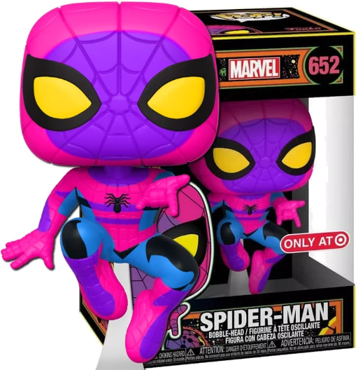 Spider-Man | 652 | Exclusive Target | Black Light | Marvel Universe | Funko POP! Marvel