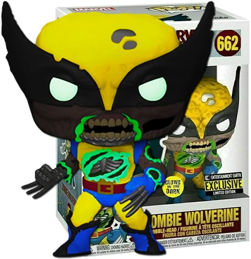 Zombie Wolverine | 662 | Exclusive Entertainment Earth | GITD | Marvel Zombies | Funko POP! Marvel