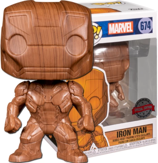 Iron Man (Wood) | 674 | Exclusive Entertainment Earth | Marvel Universe | Funko POP! Marvel