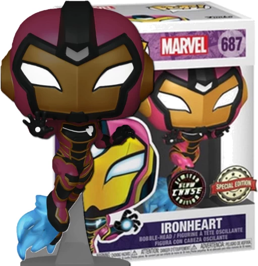 Ironheart | 687 | Exclusive Pop in a Box | Chase GITD | Marvel Universe | Funko POP! Marvel