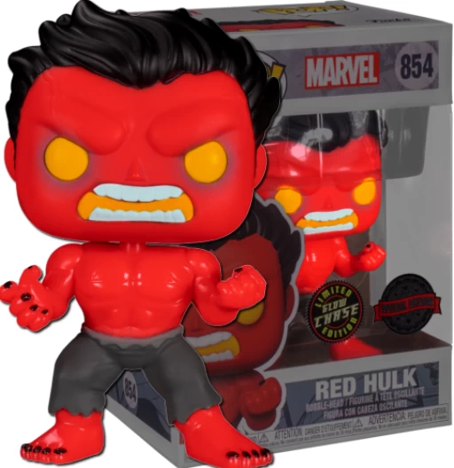 Red Hulk | 854 | Exclusiive Hot Topic | Chase GITD | Marvel Universe | Funko POP! Marvel