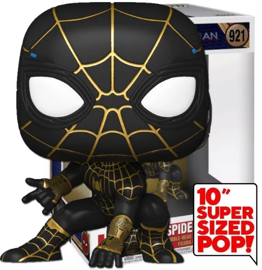 Spider-Man (Black and Gold Suit) | 921 | Exclusive Target | Super Size 10" | (UCM) Spider-Man: No Way Home | Funko POP! Marvel