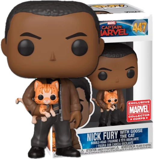 Nick Fury with Goose the Cat | 447 | Exclusive Collector Corps | (UCM) Captain Marvel | Funko POP! Marvel