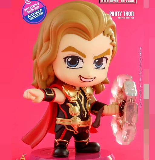 Party Thor | COSB 886 | Rotatable Mjölnir & Backdrop | (UCM) What If...? | Figura Cosbaby (s)
