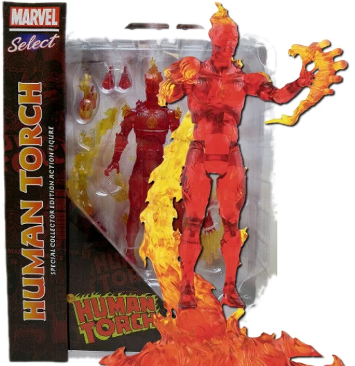 Human Torch | Marvel Select | Human Torch | Figura de Acción Articulada | Diamond Select Toys