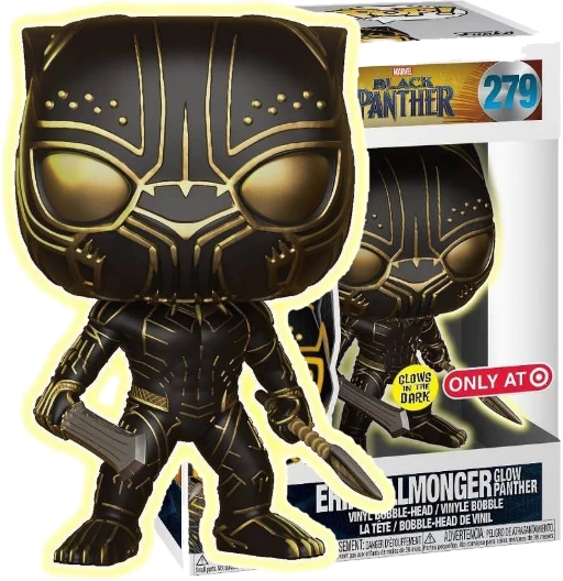 Erik Killmonger Glow Panther | 279 | Exclusive Target | GITD | (UCM) Black Panther | Funko POP! Marvel