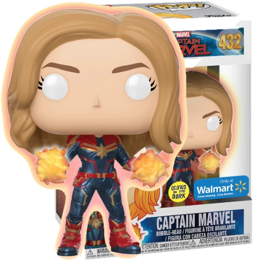 Captain Marvel | 432 | Exclusive Walmart | GITD | (UCM) Captain Marvel | Funko POP! Marvel